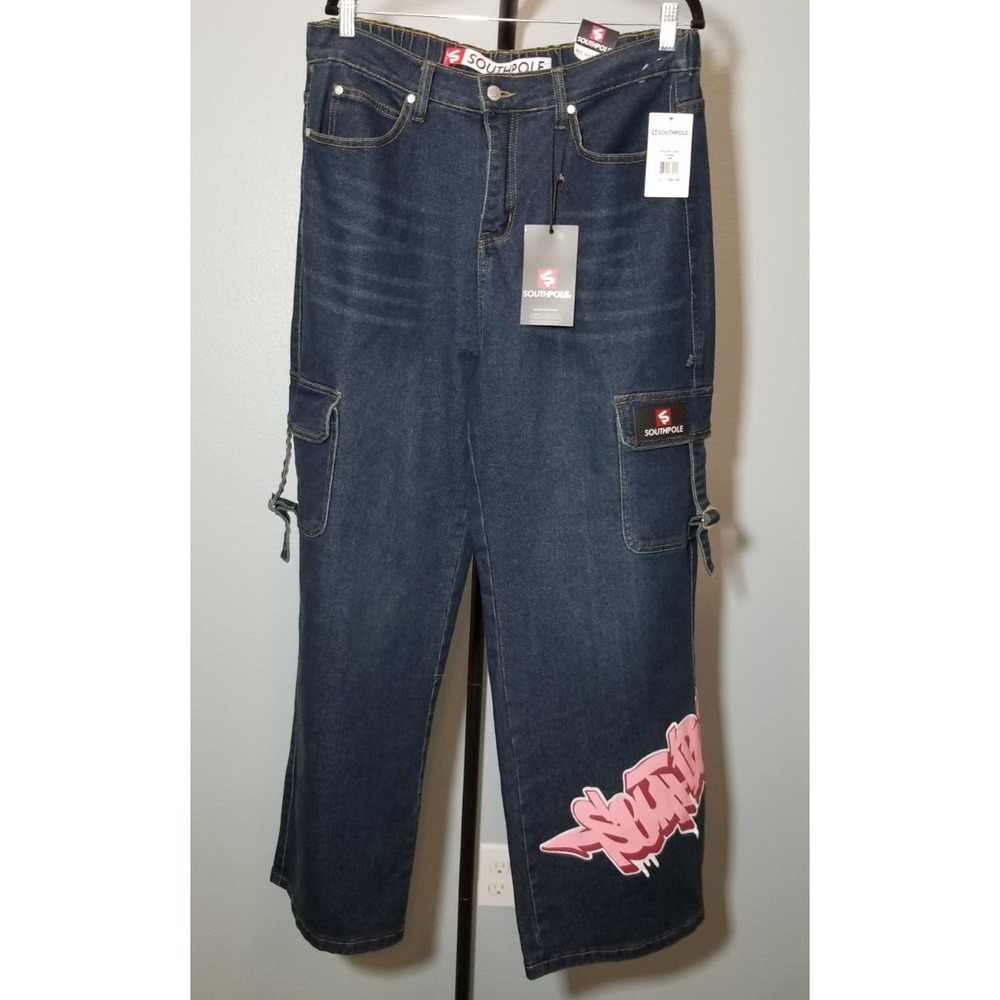 Southpole Authentic Collection Baggy Wide Leg Y2K Jeans Denim Womens Sz 16W NWT